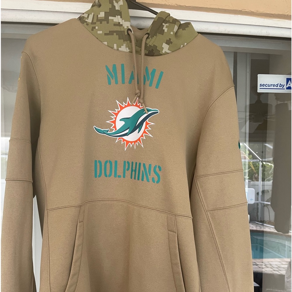 Nike Miami Dolphins NFL dri-fit onfield apparel hoodie jacket.  Size Medium.